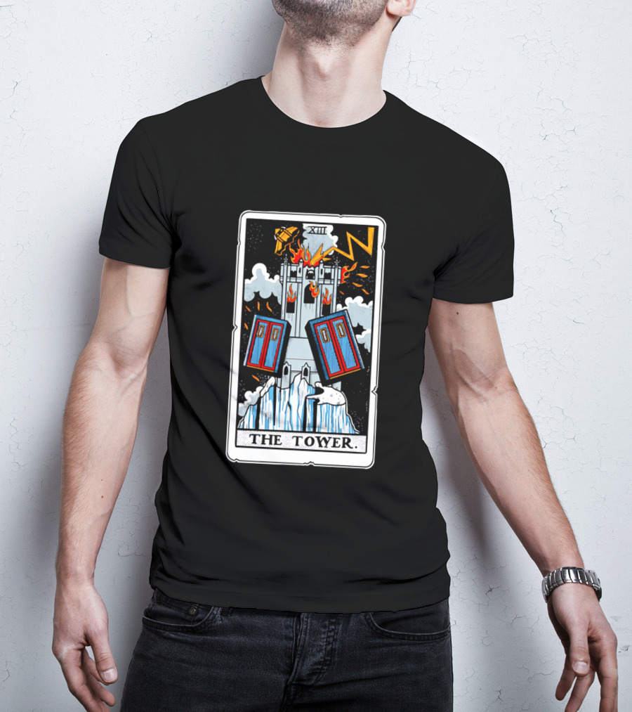 Doctor Who TARDIS Tarot Card Tower XIII T-Shirt