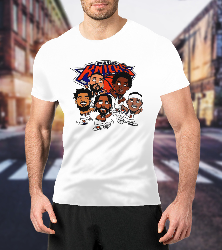 New York Knicks Champs 2026 NBA Players Cartoon Characters T-Shirt