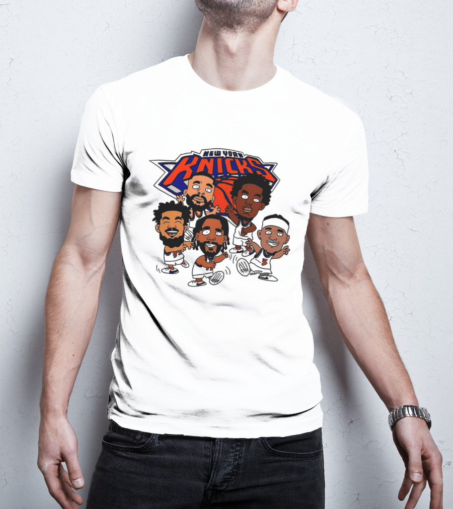 New York Knicks Champs 2026 NBA Players Cartoon Characters T-Shirt