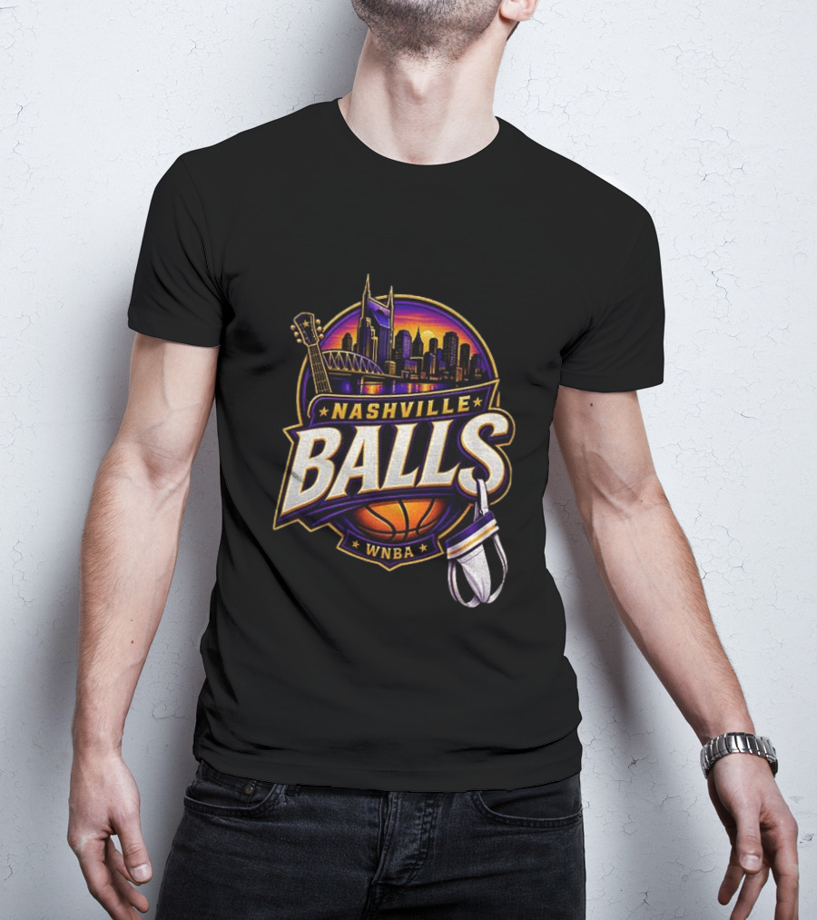 Nashville Balls WNBA Basketball Music City Skyline T-Shirt