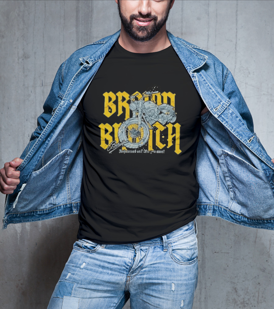 Broom Broom Is It Turned On Are You Sure Grey Motorcycle Distressed T-Shirt