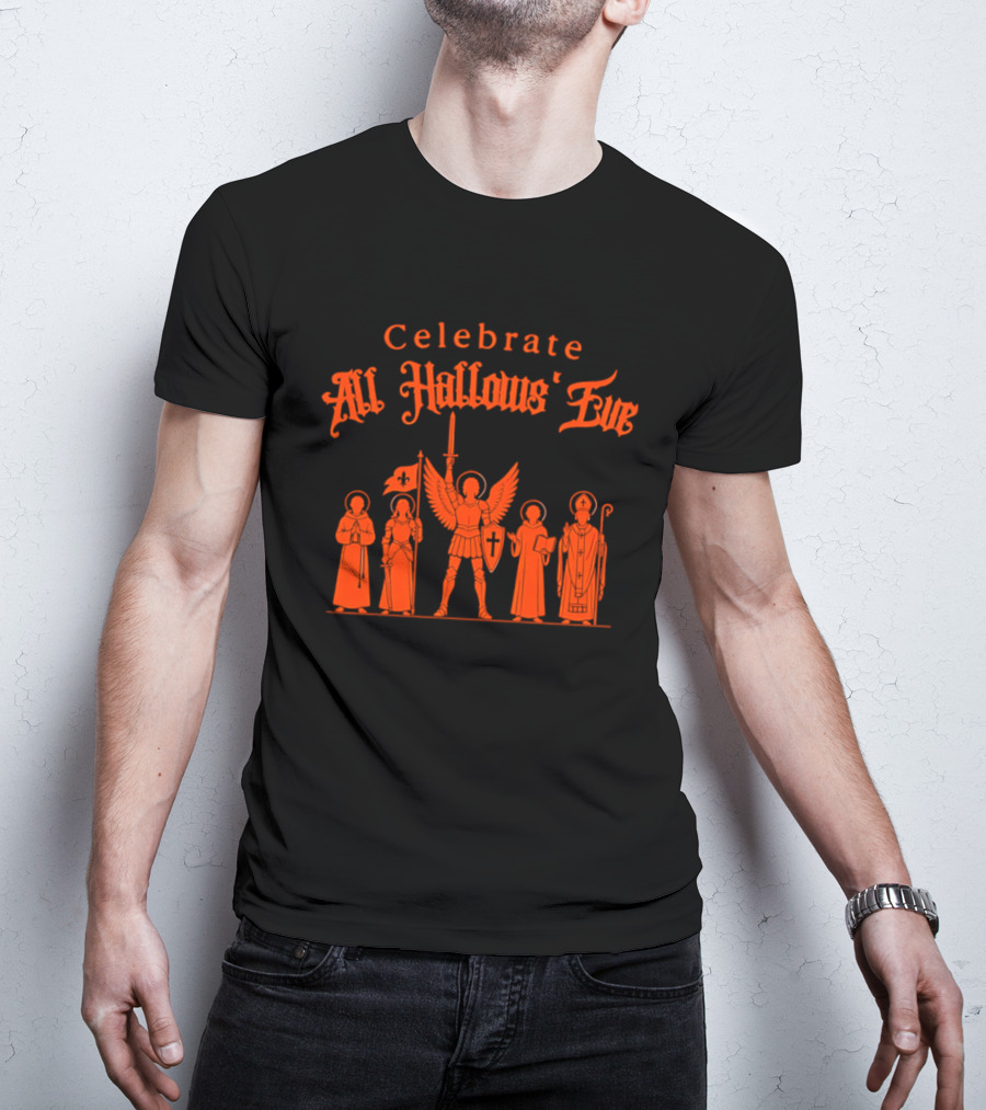 Celebrate All Hallows' Eve Catholic Saints Michael Joan Of Arc T-Shirt