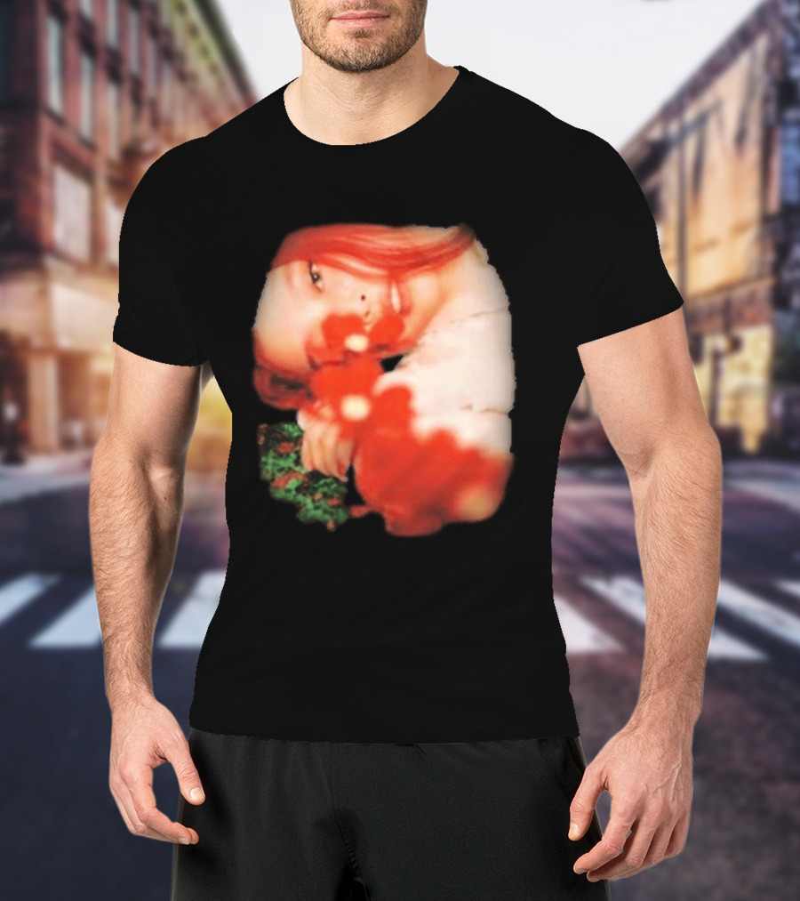 Complex Jennie Flower Photo Red Hair Aesthetic T-Shirt