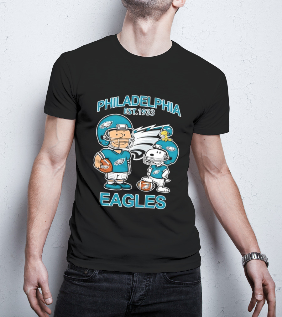 Philadelphia Eagles Est 1933 Characters Football Uniforms T-Shirt
