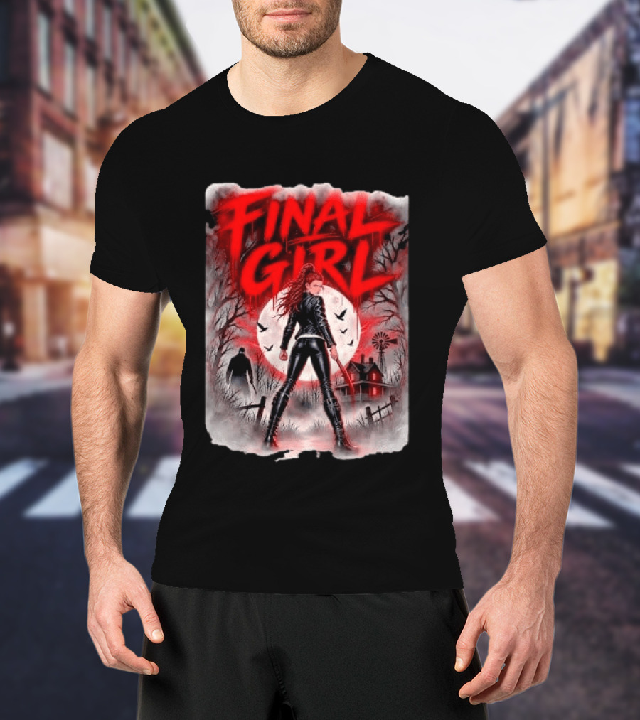 Final Girl Leather Jacket Bloody Bat Full Moon House T-Shirt