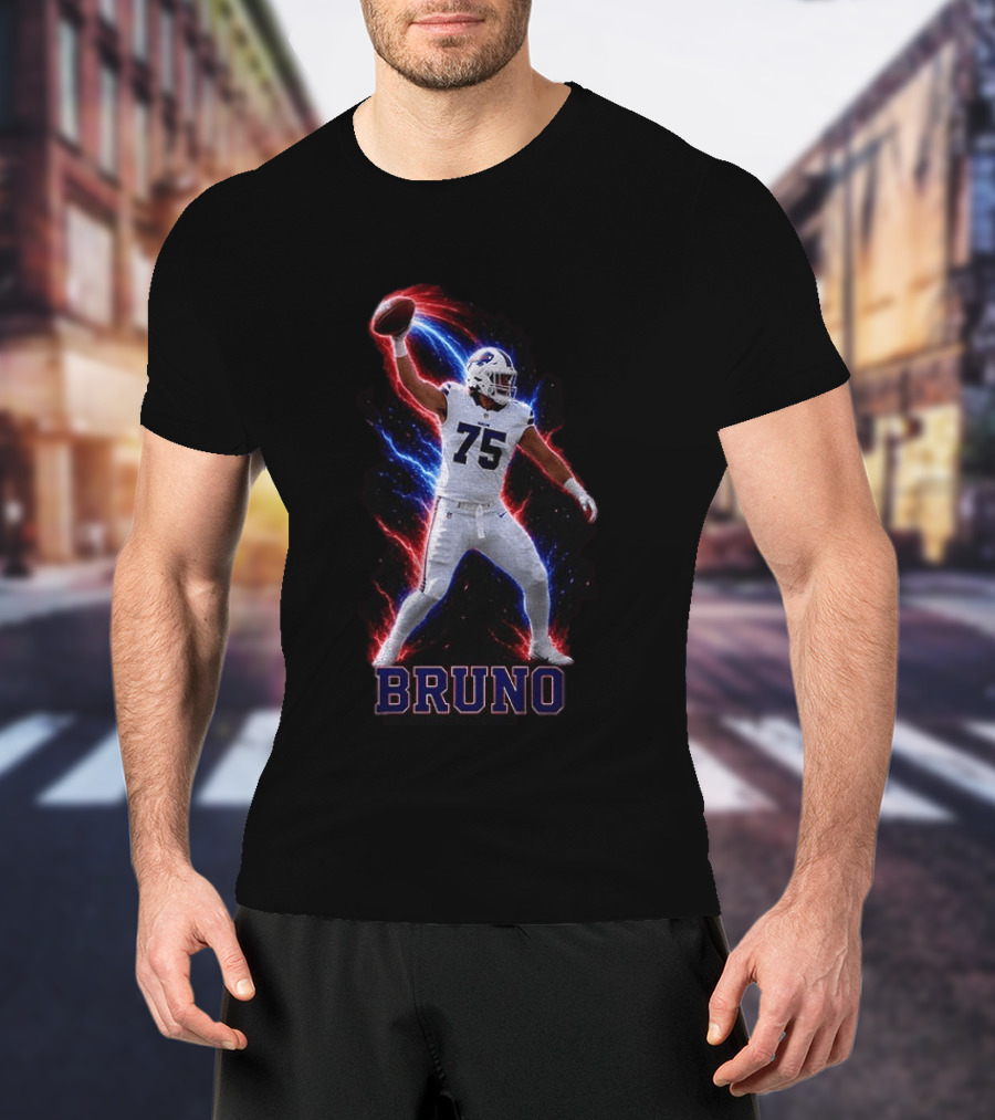Bruno Buffalo Bills 75 Electric Burst Football T-Shirt