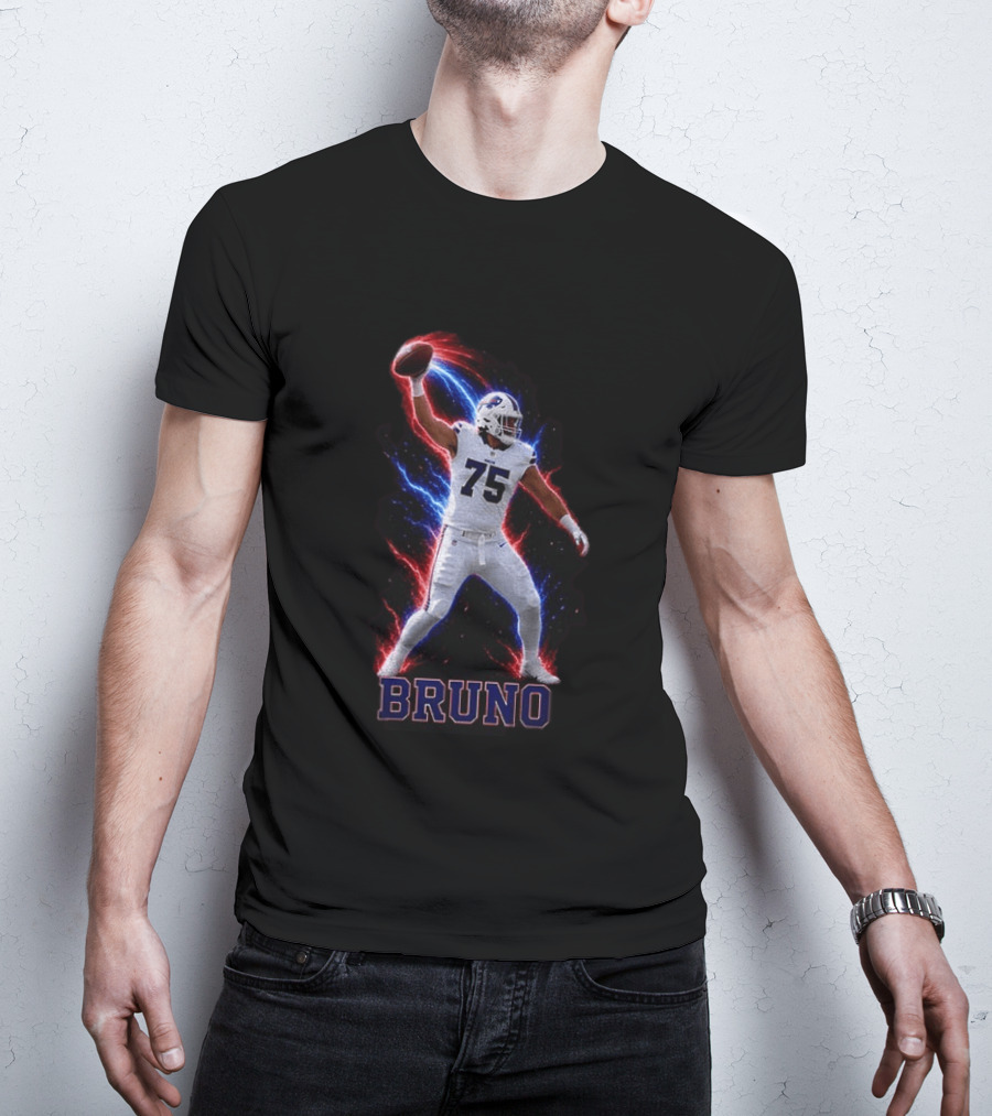 Bruno Buffalo Bills 75 Electric Burst Football T-Shirt