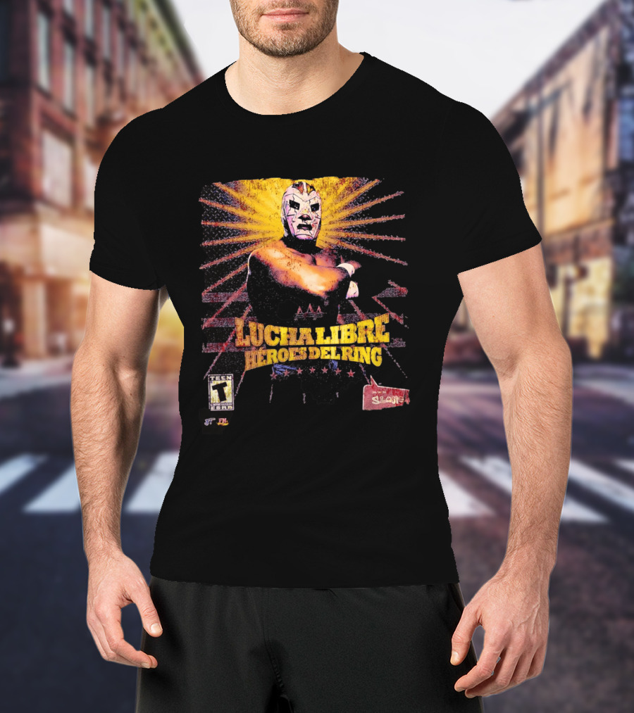 Lucha Libre Héroes Del Ring Masked Wrestler Starburst T-Shirt