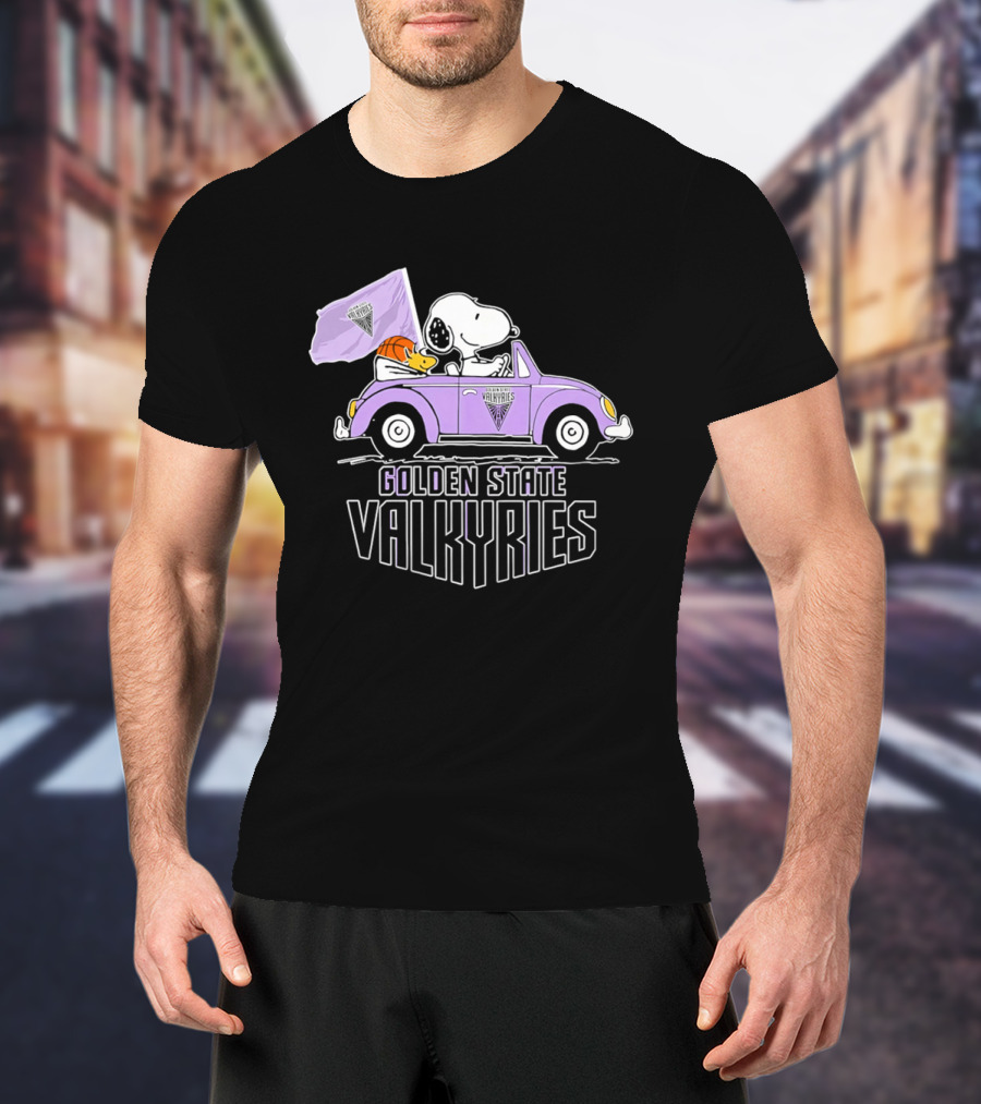 Golden State Valkyries Snoopy Volkswagen Beetle T-Shirt
