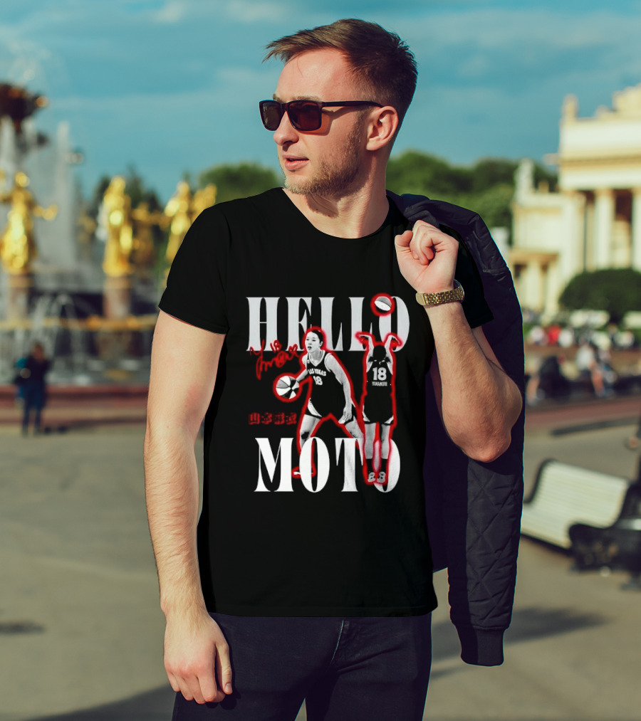 Hello Moto Mai Yamamoto Basketball 18 Red Glow Dribbling Shooting T-Shirt