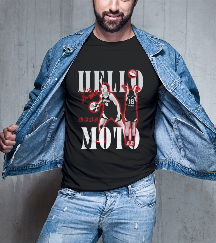 Hello Moto Mai Yamamoto Basketball 18 Red Glow Dribbling Shooting T-Shirt