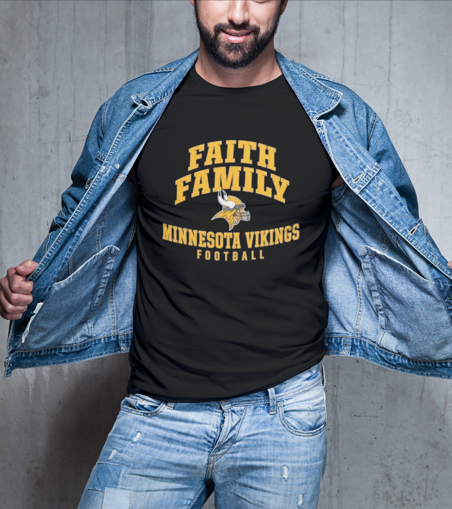 Faith Family Minnesota Vikings Football Helmet Horns T-Shirt