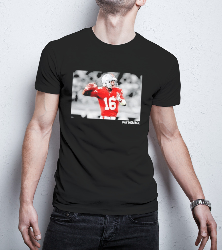 Ohio State Buckeyes Pay Homage Red Quarterback Football Jersey T-Shirt