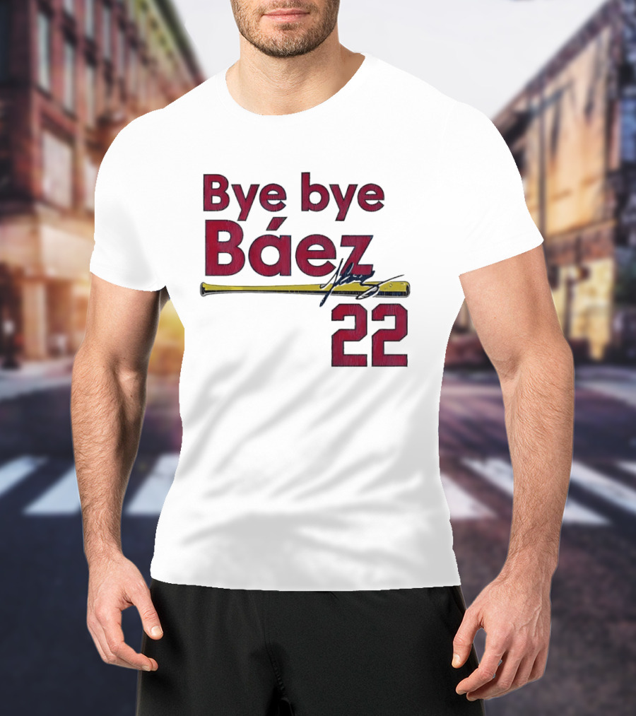 Bye Bye Báez 22 Yellow Gold Baseball Bat Player T-Shirt