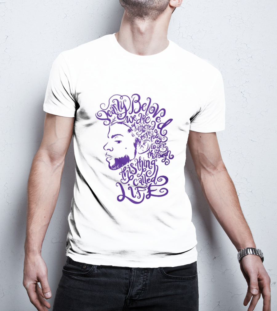 Dearly Beloved We Are Gathered Here Today To Get Through This Thing Called Life Purple T-Shirt