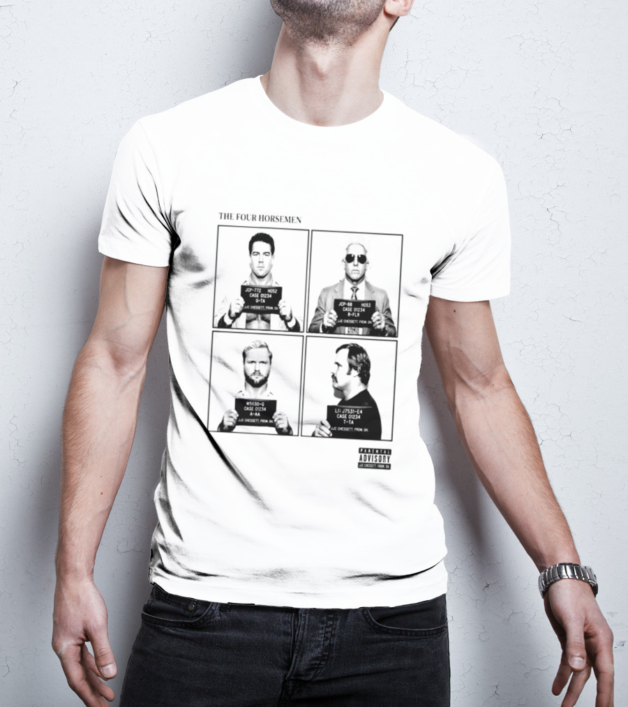 The Four Horsemen Ric Flair Tully Blanchard Arn Anderson Ole Anderson Shot Parental Advisory T-Shirt