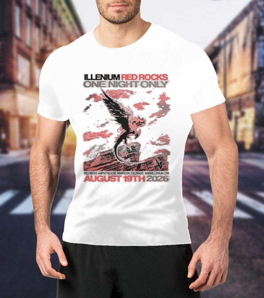 Illenium Red Rocks August 19th 2026 Morrison Colorado One Night Only T-Shirt
