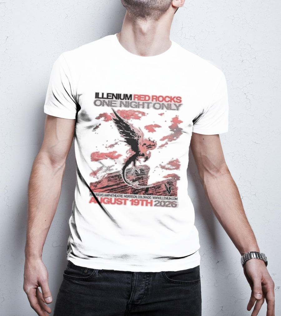 Illenium Red Rocks August 19th 2026 Morrison Colorado One Night Only T-Shirt