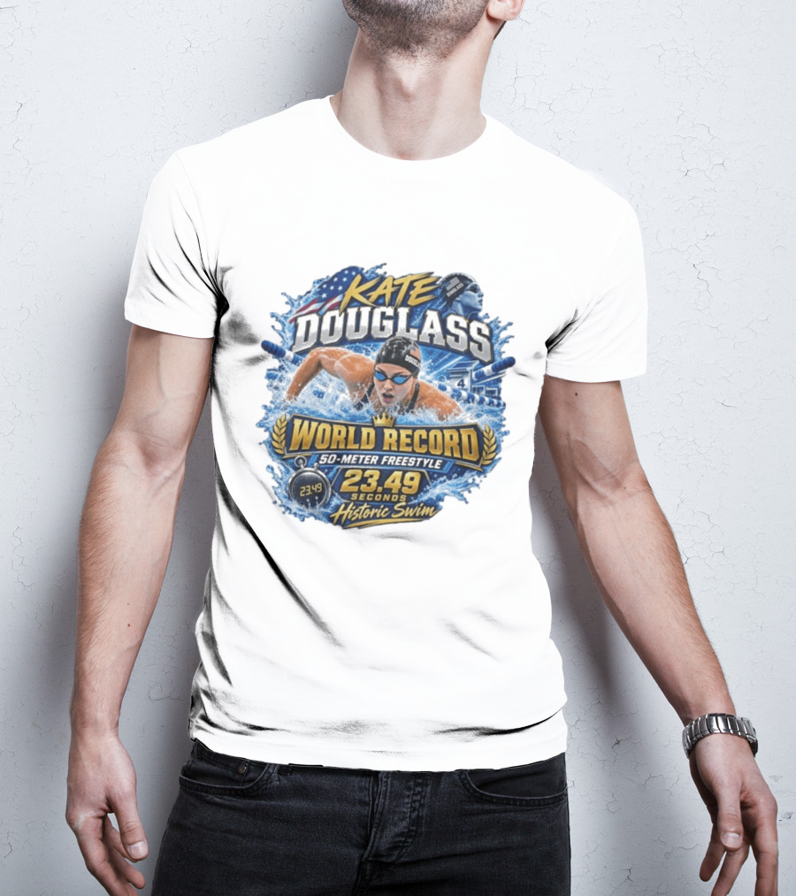 Kate Douglass World Record 50 Meter Freestyle 23.49 Seconds Historic Swim T-Shirt