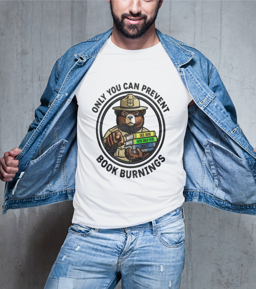 Only You Can Prevent Book Burnings Sparky Bear Hell Book Seer Gold Thief T-Shirt