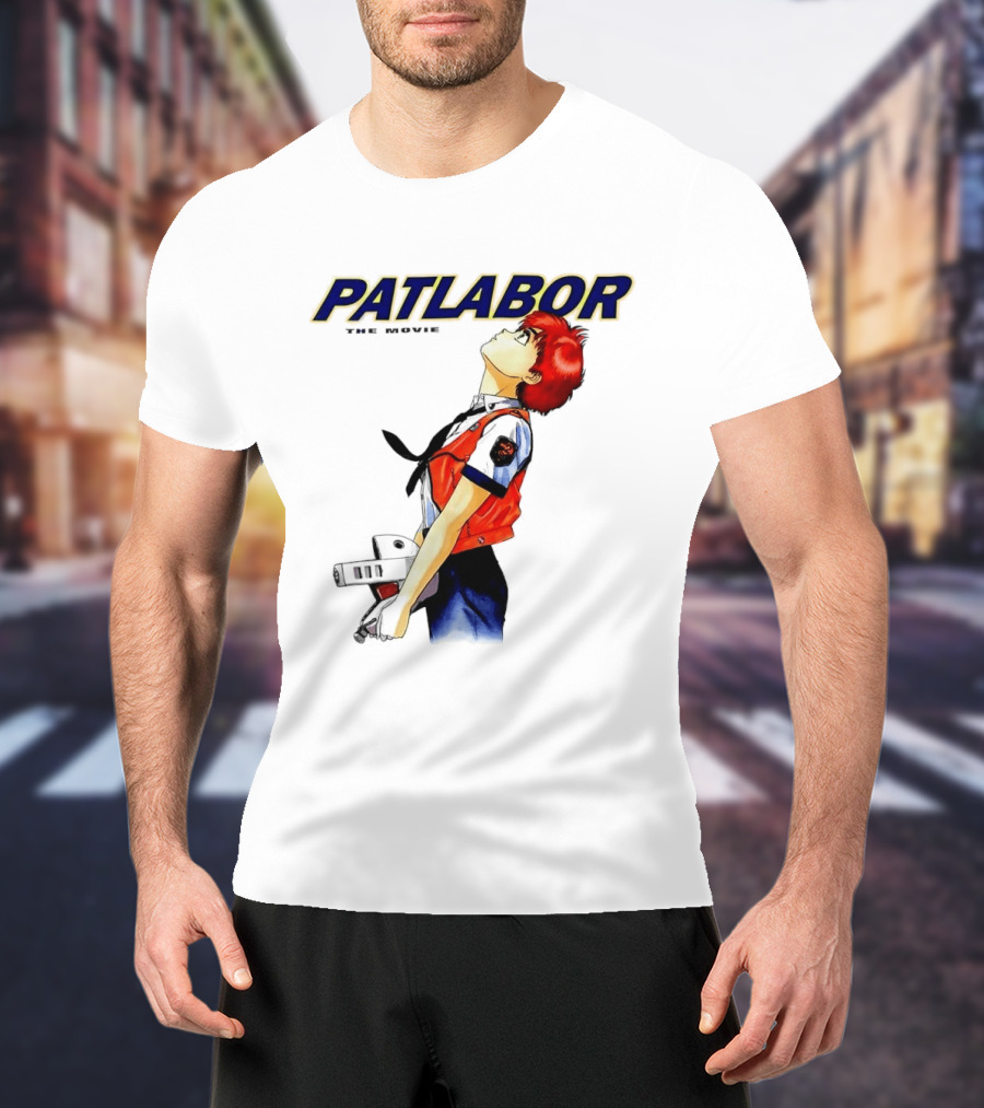 Patlabor The Movie Anime Girl Holding Helmet Looking Up T-Shirt
