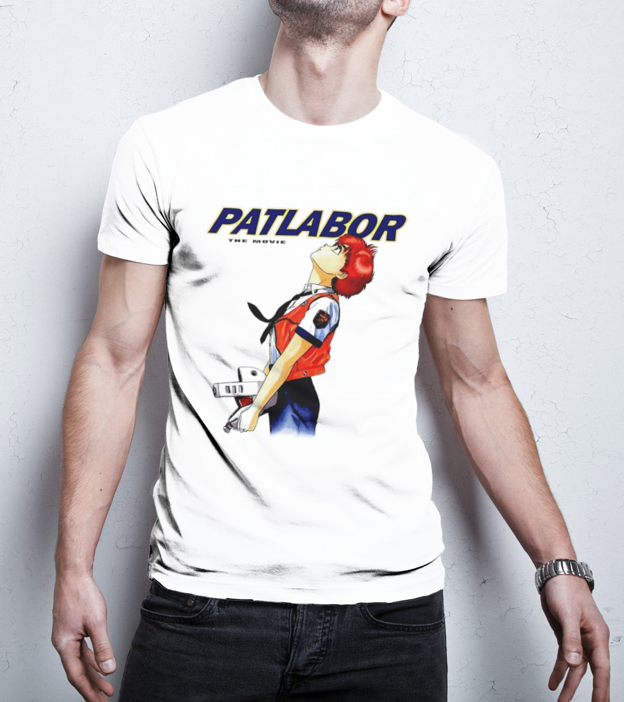 Patlabor The Movie Anime Girl Holding Helmet Looking Up T-Shirt