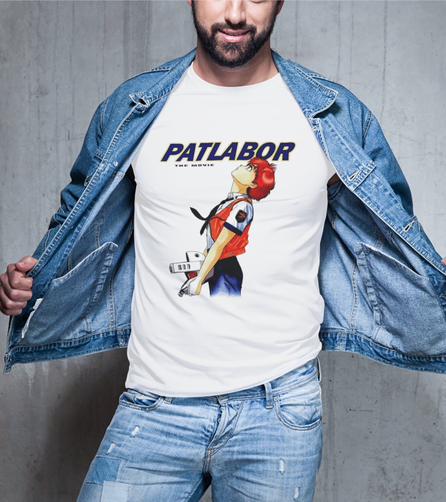 Patlabor The Movie Anime Girl Holding Helmet Looking Up T-Shirt