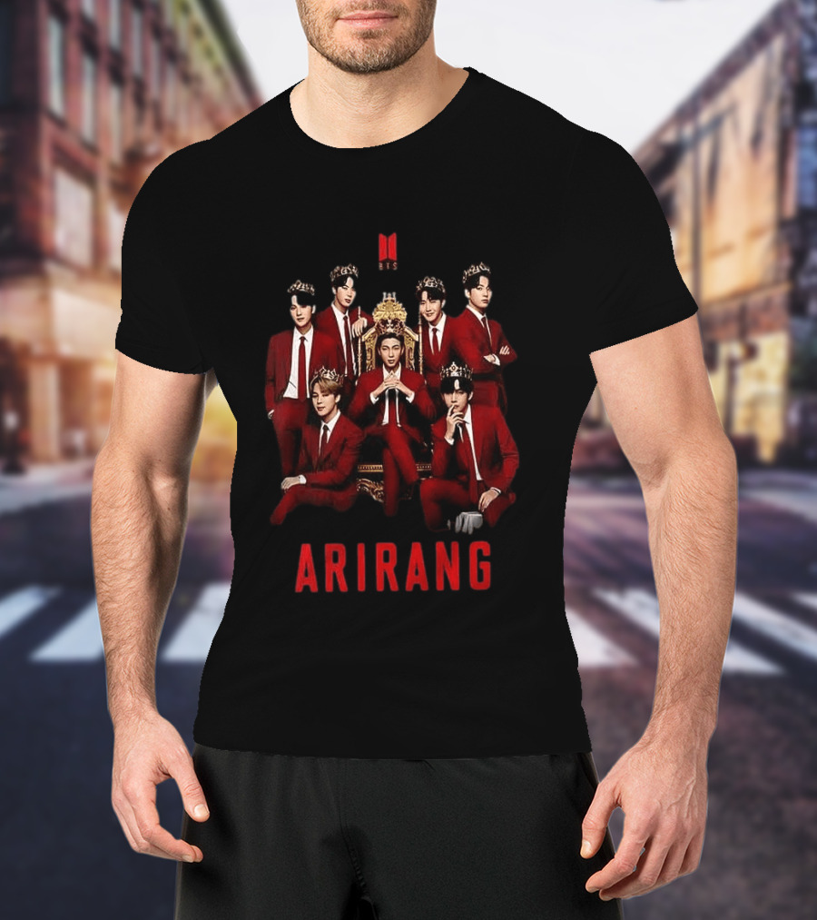 BTS World Tour 2026 Arirang Red Suits And Crowns T-Shirt