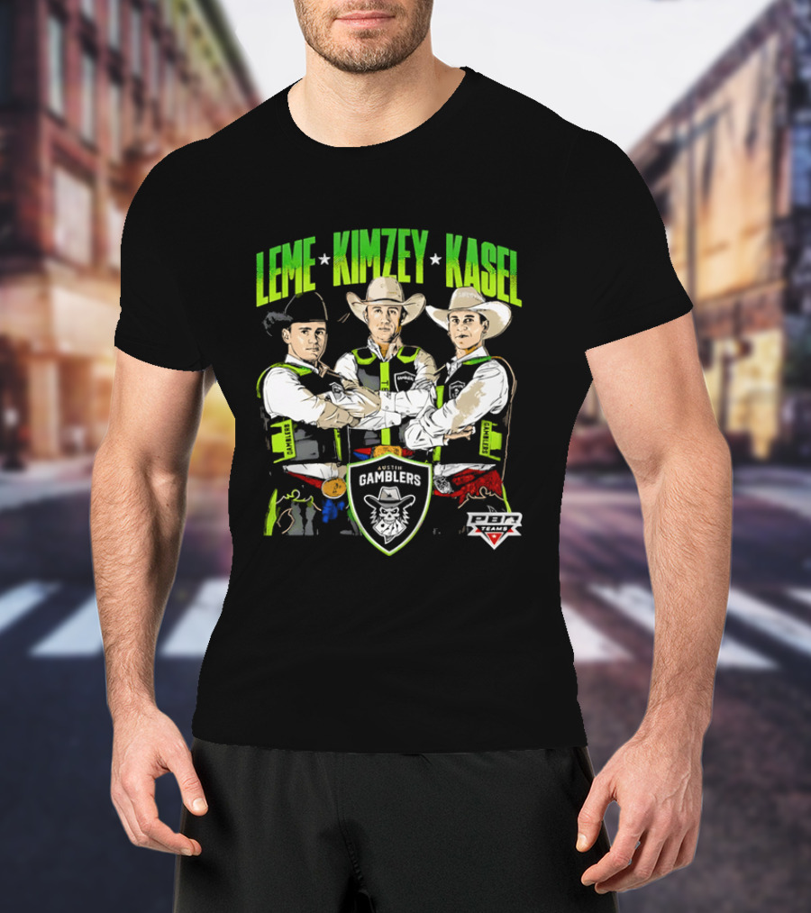 Austin Gamblers PBR Team Leme Kimzey Kasel Bull Riders T-Shirt