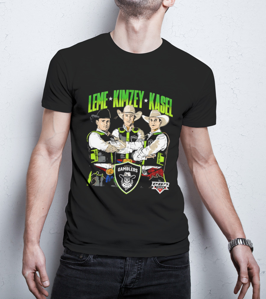 Austin Gamblers PBR Team Leme Kimzey Kasel Bull Riders T-Shirt