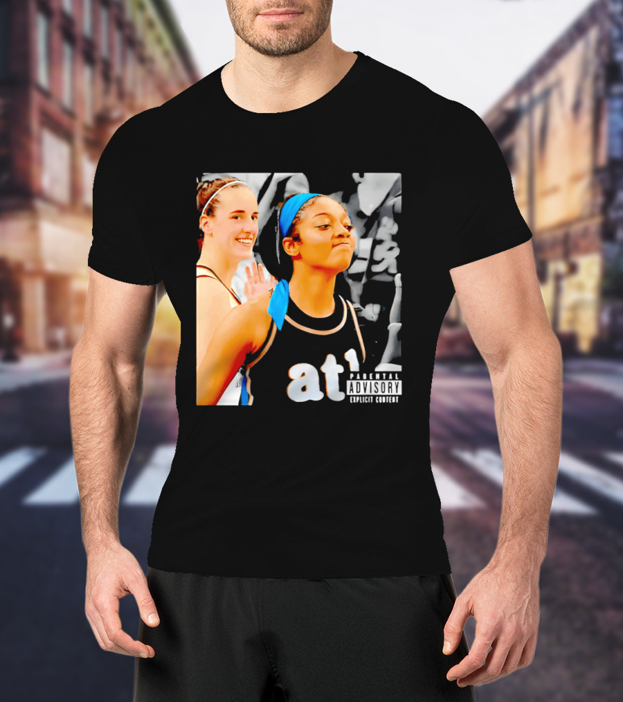 Caitlin Clark Angel Reese Memorable Moment Parental Advisory Explicit Content T-Shirt