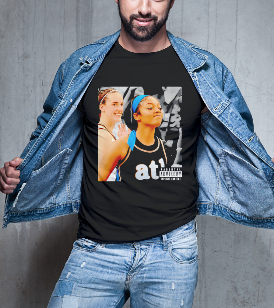 Caitlin Clark Angel Reese Memorable Moment Parental Advisory Explicit Content T-Shirt