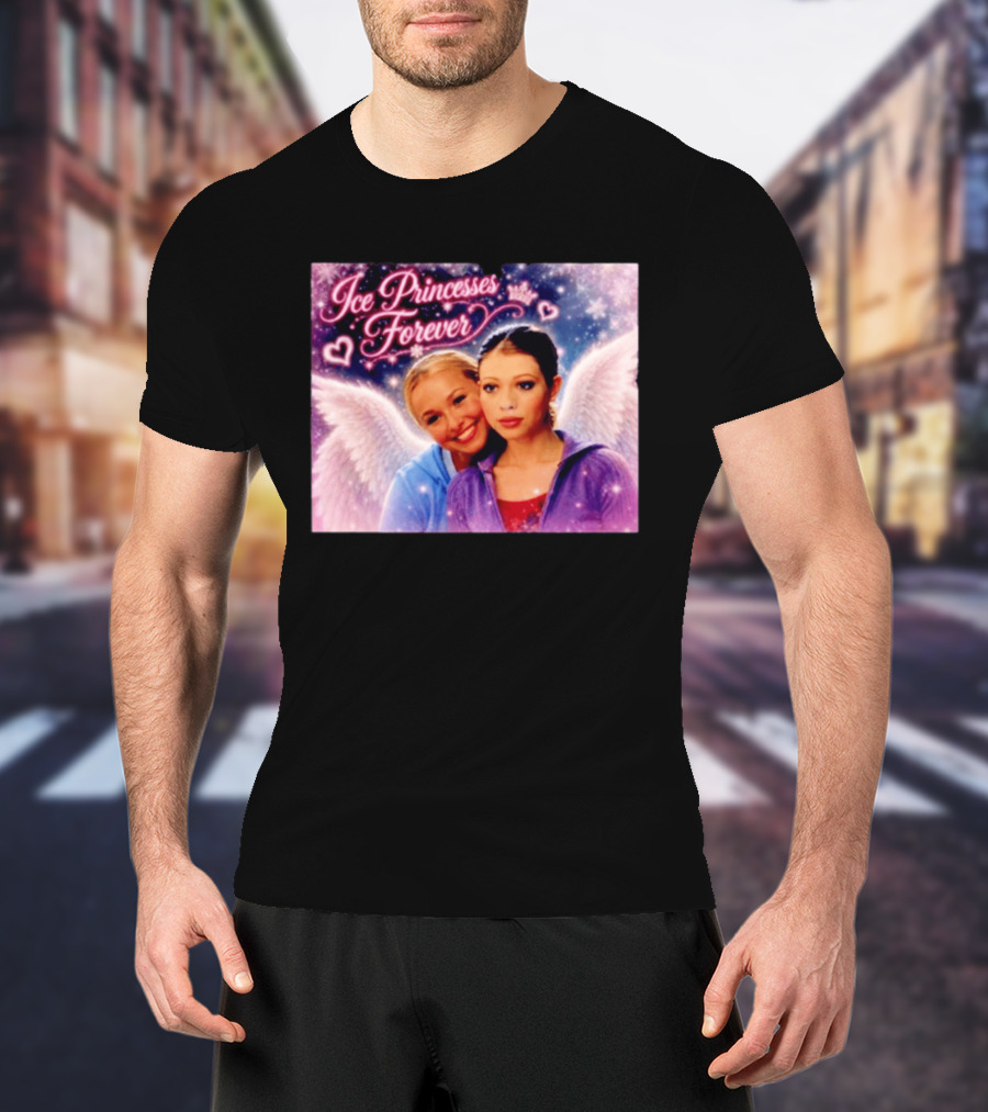 Ice Princesses Forever Hayden Panettiere Michelle Trachtenberg Angel Wings Hearts Snowflakes T-Shirt
