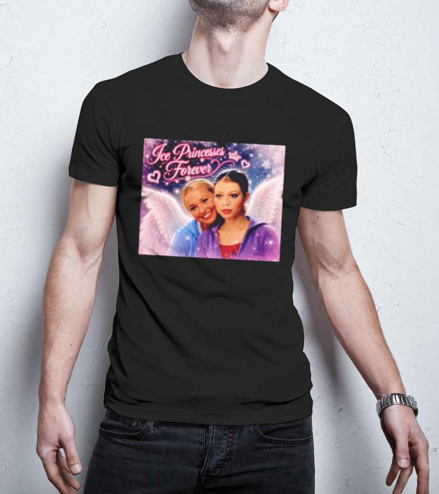 Ice Princesses Forever Hayden Panettiere Michelle Trachtenberg Angel Wings Hearts Snowflakes T-Shirt