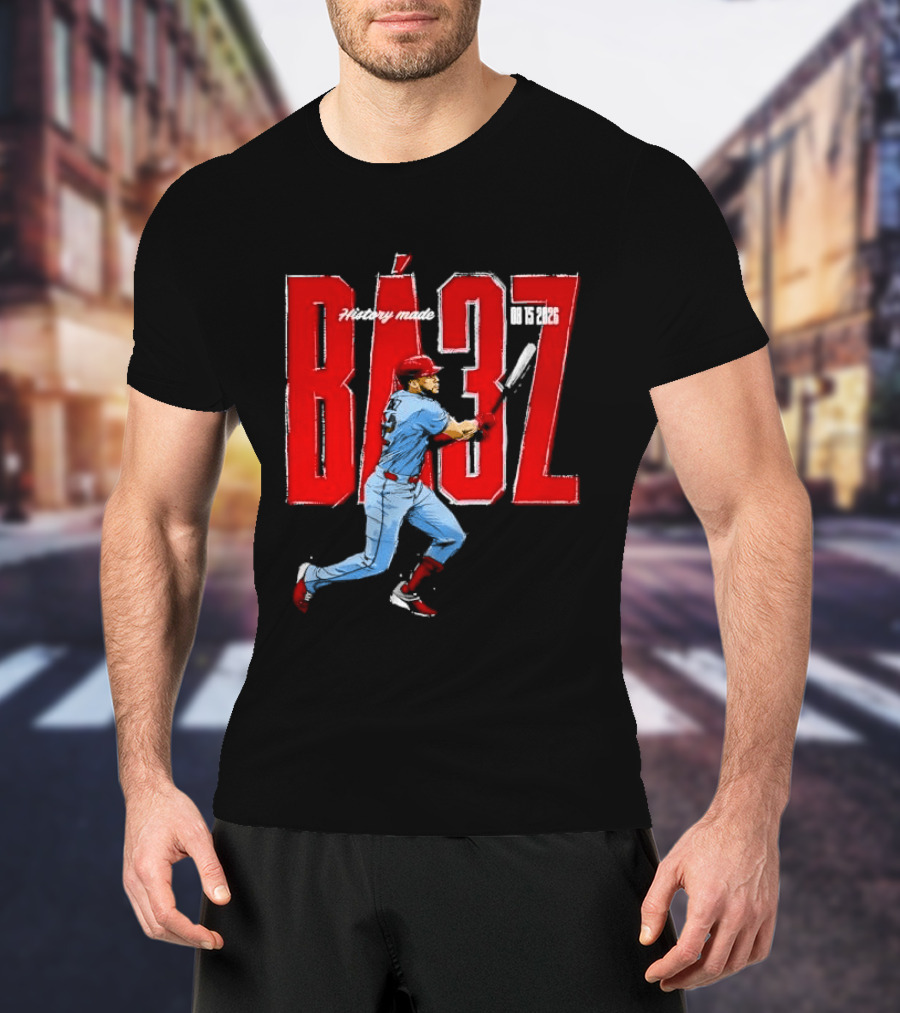 History Made Baez 08 15 2026 Baseball Player Swinging Bat Sketch T-Shirt