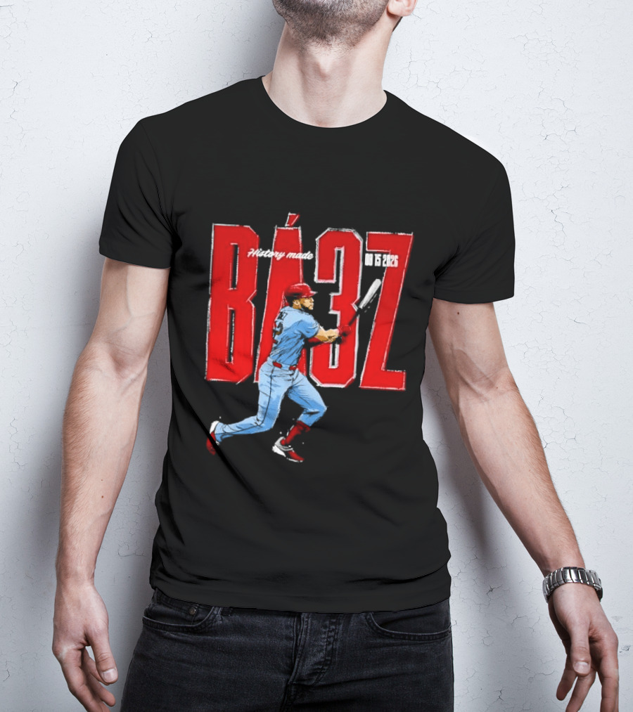 History Made Baez 08 15 2026 Baseball Player Swinging Bat Sketch T-Shirt