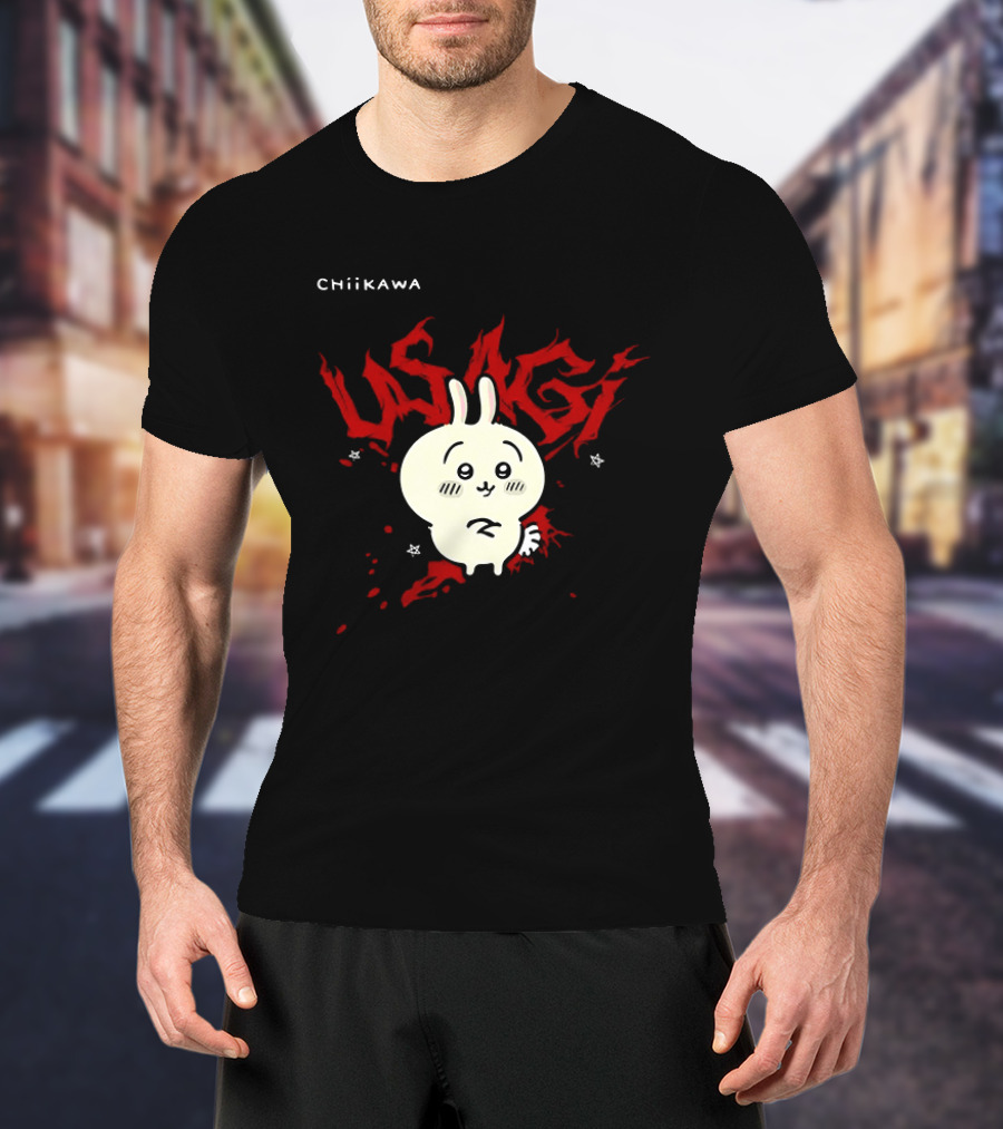 Chiikawa Usagi Kawaii Anime Red T-Shirt