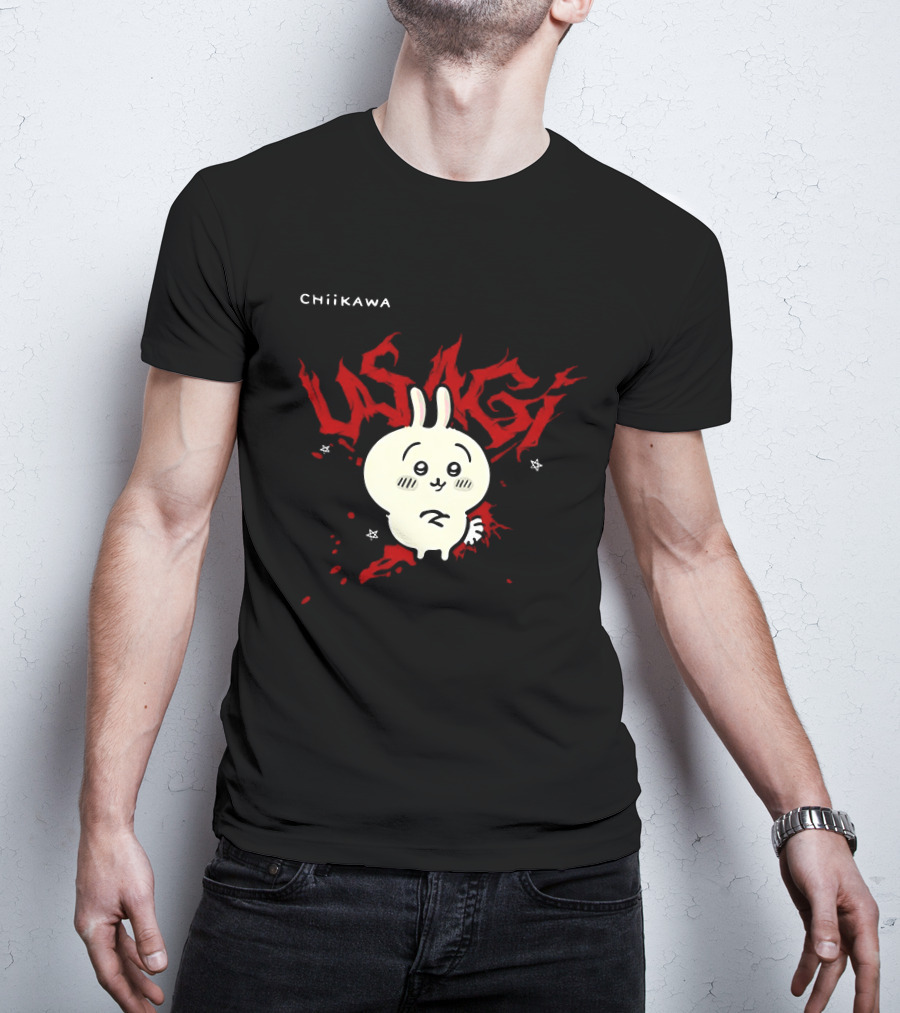 Chiikawa Usagi Kawaii Anime Red T-Shirt