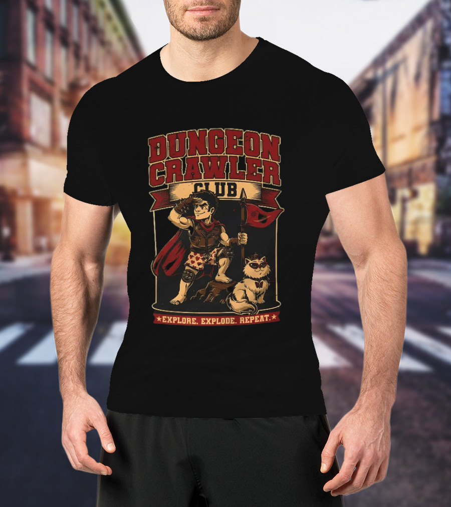 Dungeon Crawler Club Explore Explode Repeat Dungeon Crawler Carl Adventure T-Shirt