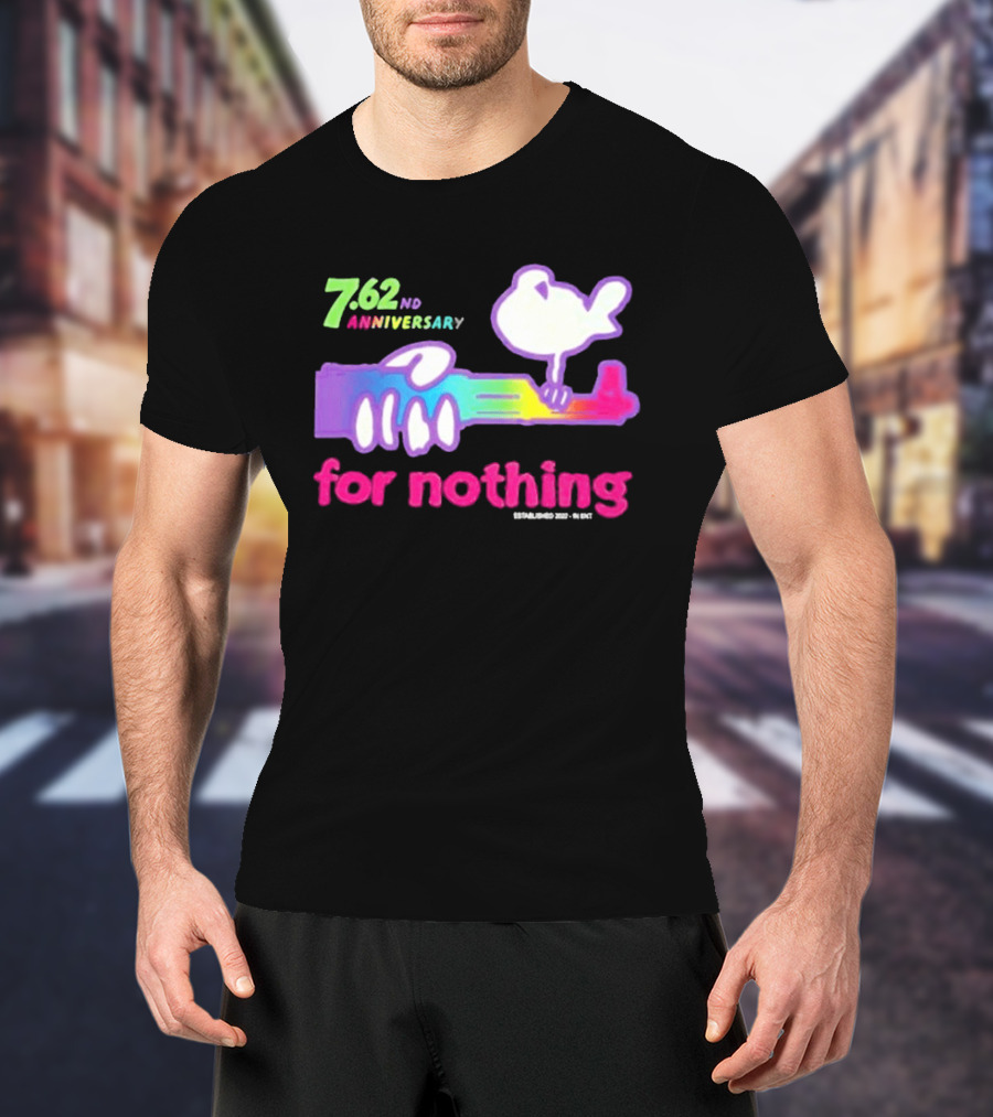 7.62nd Anniversary For Nothing Rainbow Dove Peacemaker T-Shirt