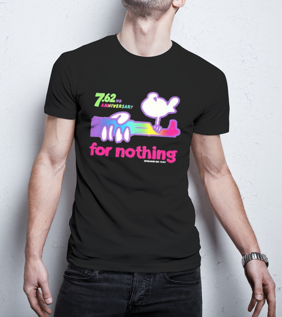 7.62nd Anniversary For Nothing Rainbow Dove Peacemaker T-Shirt