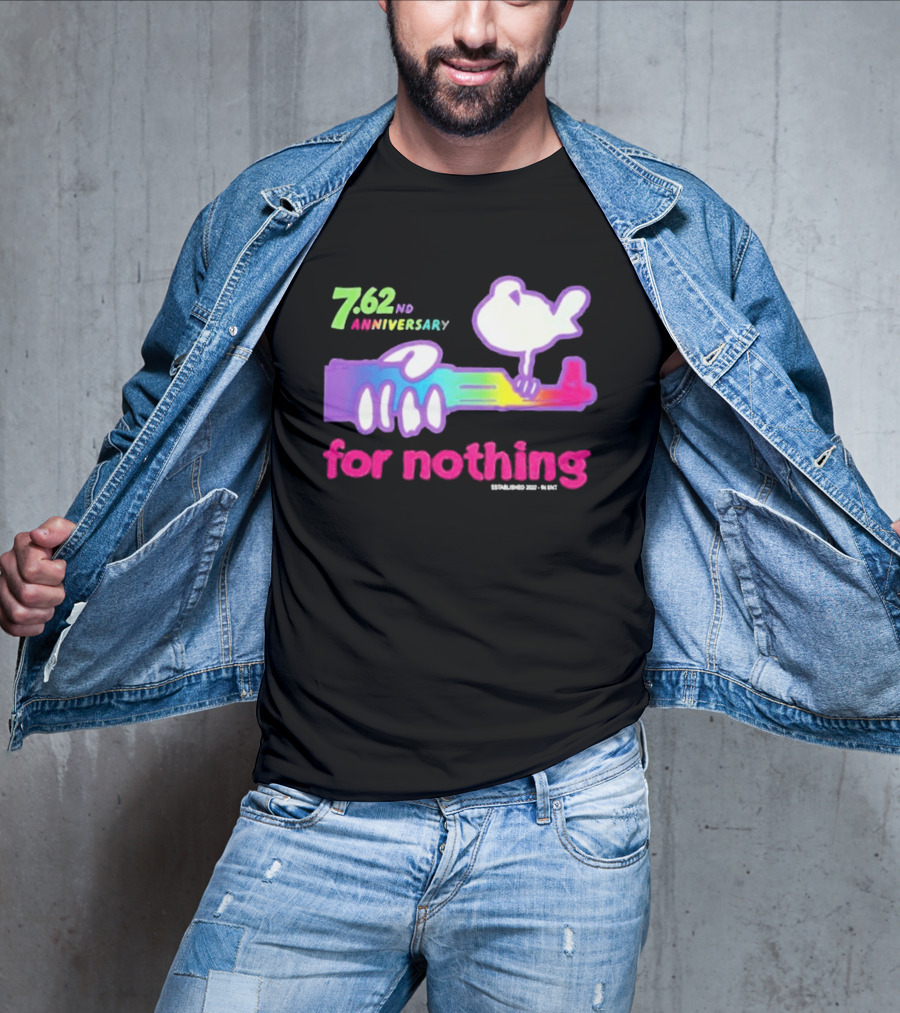 7.62nd Anniversary For Nothing Rainbow Dove Peacemaker T-Shirt