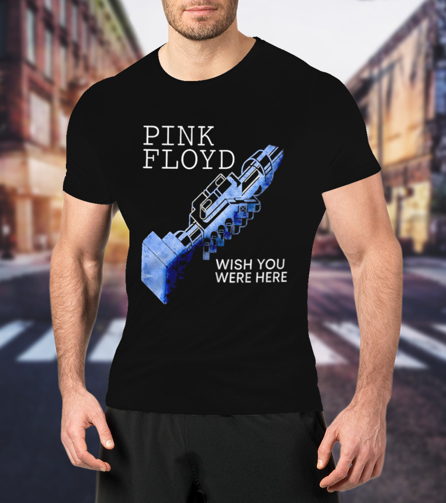 Pink Floyd Wish You Were Here Blue Mechanical Robot Handshake T-Shirt