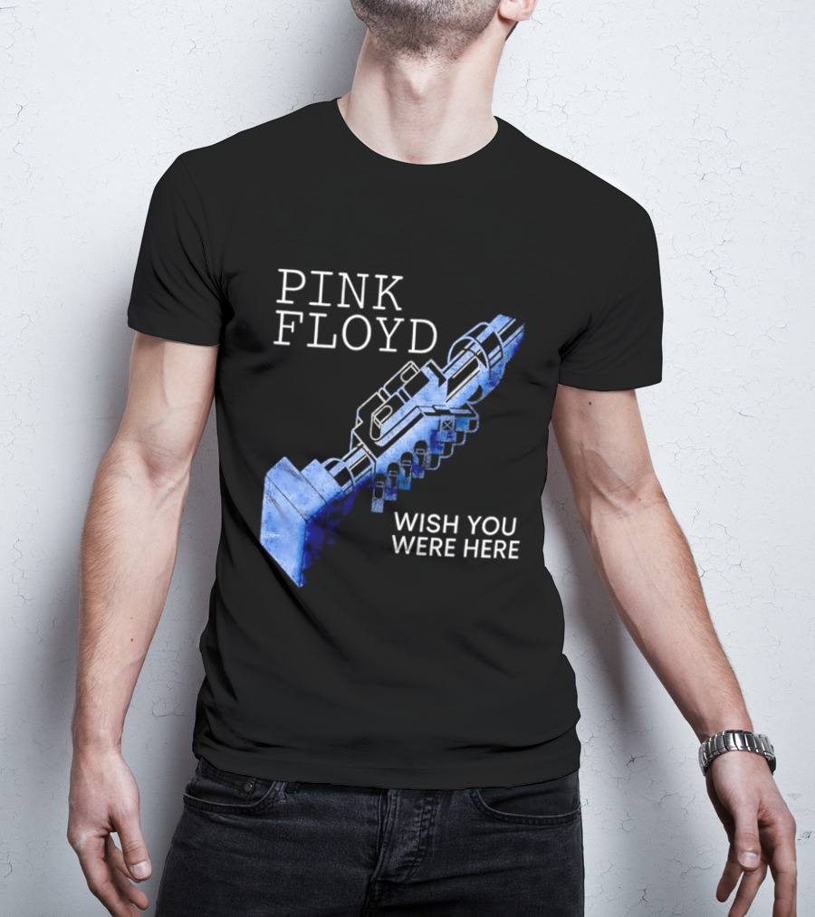 Pink Floyd Wish You Were Here Blue Mechanical Robot Handshake T-Shirt