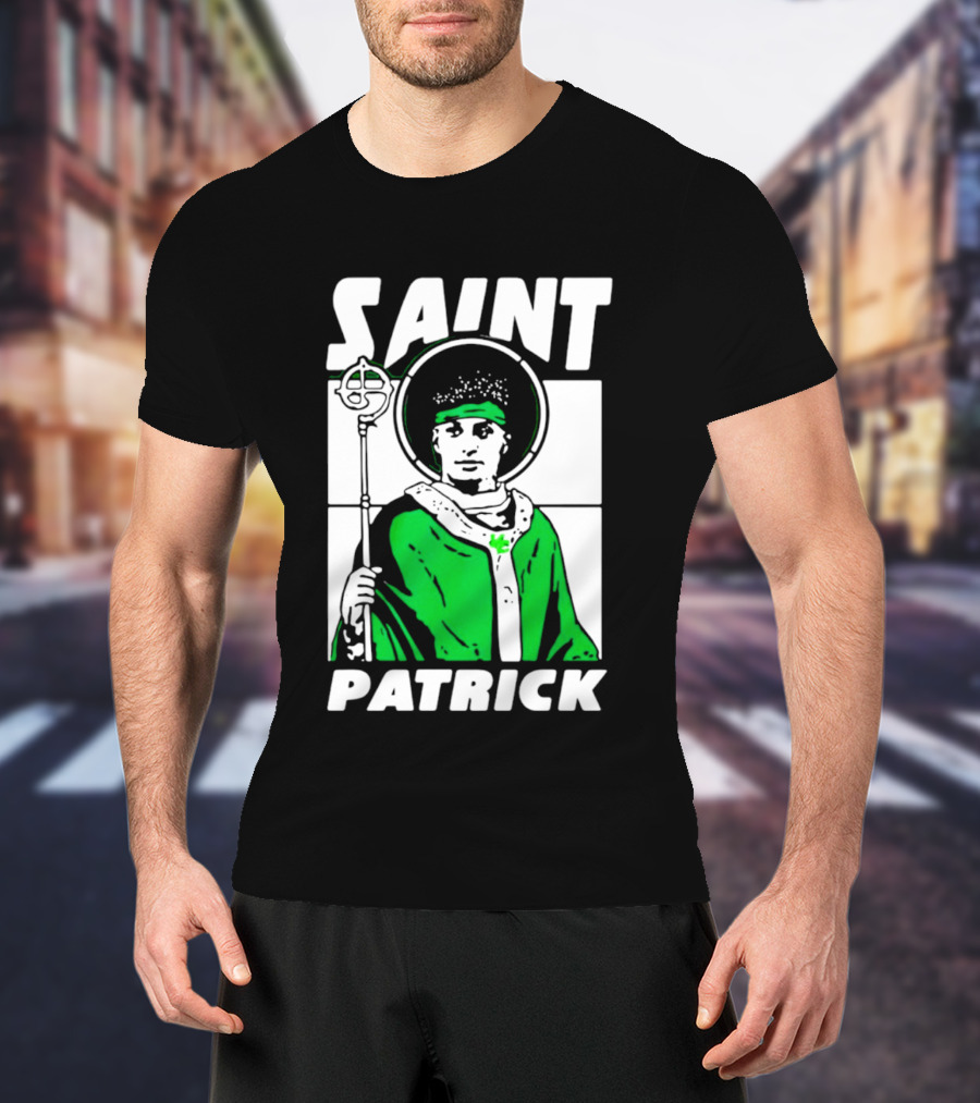 Saint Patrick Mahomes Kansas City Chiefs Iconic Green Halo And Staff T-Shirt