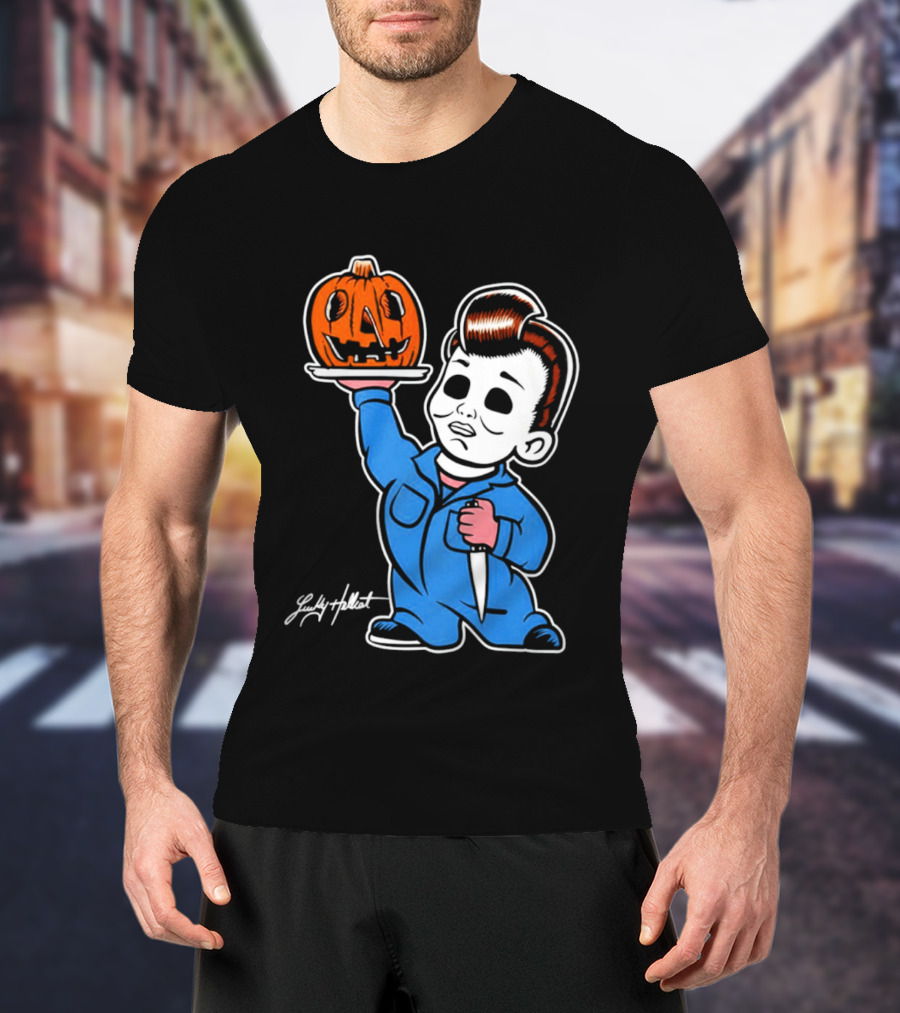Michael Myers Big Boy Halloween Pumpkin Knife T-Shirt