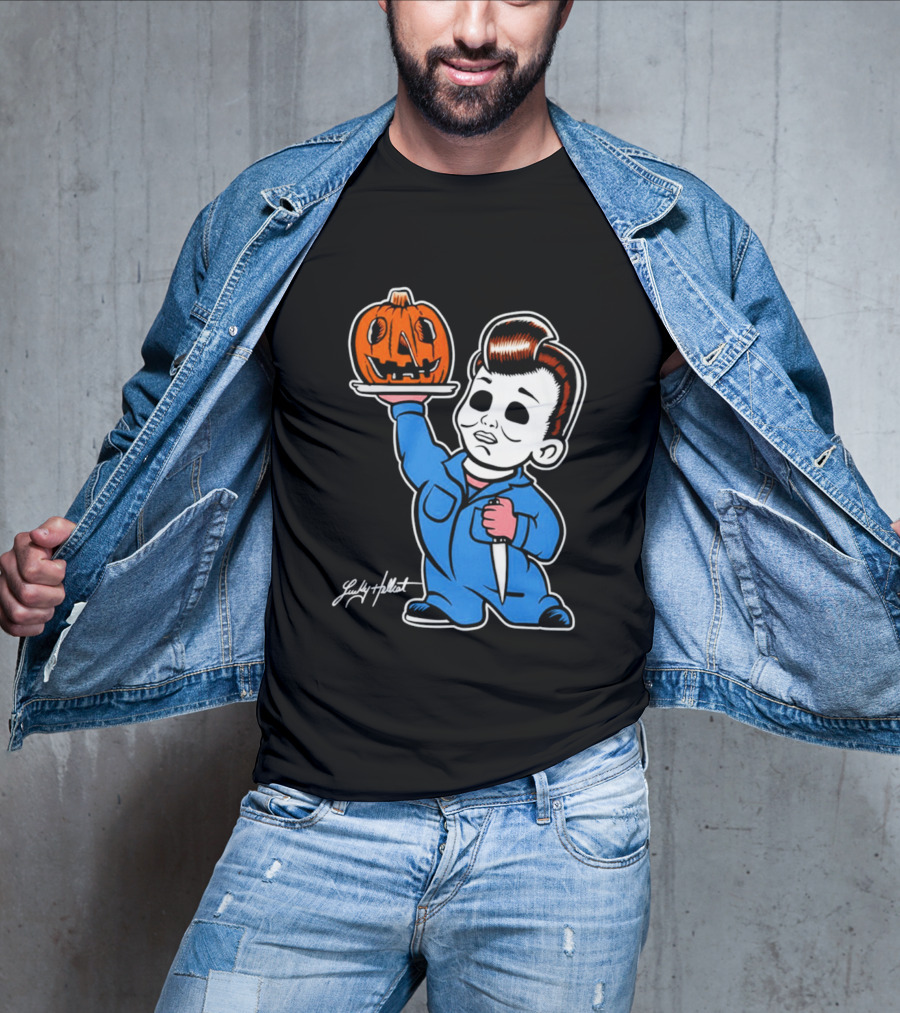 Michael Myers Big Boy Halloween Pumpkin Knife T-Shirt