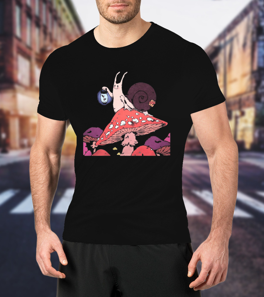 Steady Hands Snail Lantern On Giant Mushroom T-Shirt