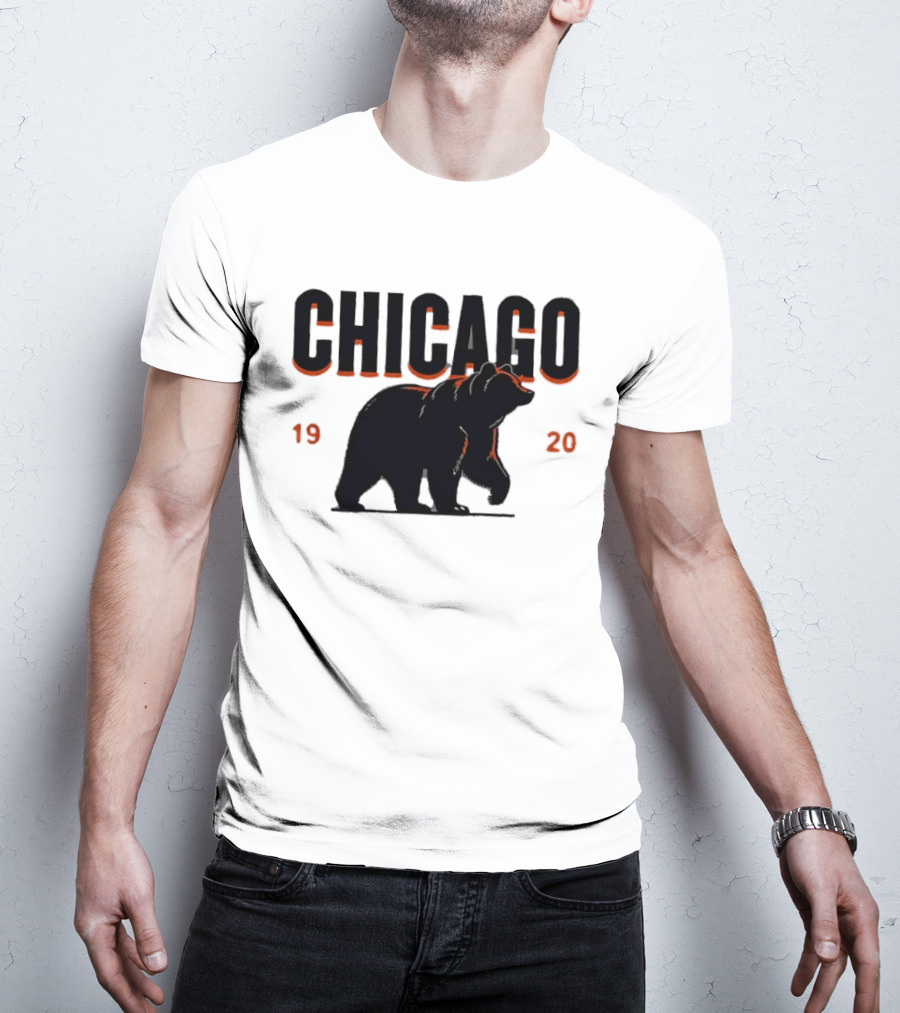 Chicago Bears 1920 Walking Grizzly Orange T-Shirt