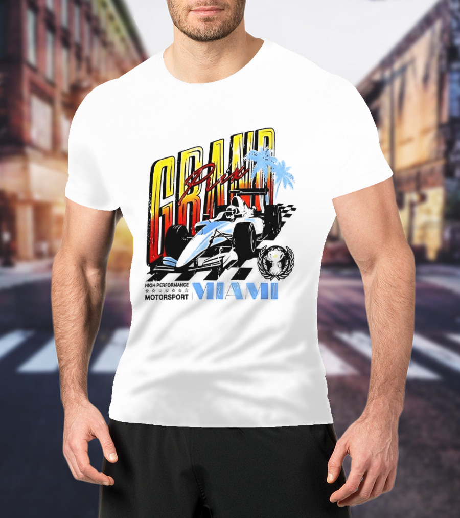 Chicago Bears Grand Prix Motorsport Miami Racing Car T-Shirt